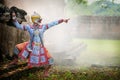 Art culture Thailand Dancing in masked khon in literature ramayana,Thai classical monkey masked, Khon,Thailand