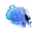 art Dark blue, black watercolor ink paint blob watercolour splas Royalty Free Stock Photo