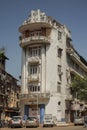 Art Decko Buildings between two roads ; Bombay now Mumbai Royalty Free Stock Photo