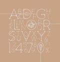 Art Deco alphabet beige