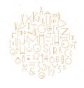 Art deco alphabet gold