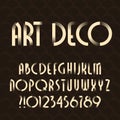 Art deco alphabet typeface. Type letters and numbers.