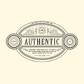 Art Deco antique frame vintage border western label hand drawn Royalty Free Stock Photo