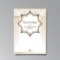 Art Deco, Arabic wedding invitation, golden, white light beige luxury elegant retro style