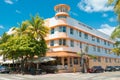 Art Deco architecture at Ocean Drive in South Beach, Miami Royalty Free Stock Photo