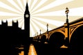 Art Deco Big Ben London Illustration