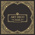 Art deco border and frame template. Creative template in style of 1920s for your design Royalty Free Stock Photo