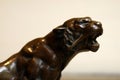 Bronze roaring tiger head antique statue detail