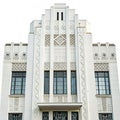 Art Deco Building Facade isolated on white background Royalty Free Stock Photo