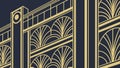 Art Deco Building Facade Pattern with Arches Vector Illustration, vector design Generative AI Royalty Free Stock Photo