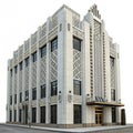 Art Deco Building Render isolated on white background Royalty Free Stock Photo