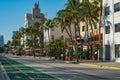 Art Deco buildings along Ocean Drive Royalty Free Stock Photo