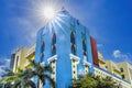 Art Deco Buildings Sun Beams Miami Beach Florida Royalty Free Stock Photo