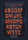 Art deco chiseled alphabet. Retro style. Vector font Royalty Free Stock Photo