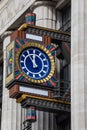 Art Deco Clock on Fleet Street in London, UK
