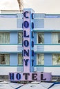 The art deco Colony Hotel on iconic Ocean Drive in the beautiful