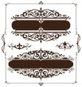 Art deco design elements of vintage ornaments and borders corners of the frame