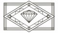 Art Deco Diamond & Sunburst Rectangular Frame Design, vector design Generative AI Royalty Free Stock Photo