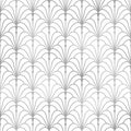 Art deco fan. Silver geometric seamless pattern. Arc deco graphics trellis. Stylish flower repeat background. Nouveau gatsby desig Royalty Free Stock Photo