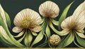 Art Deco Floral Allium Flower Border