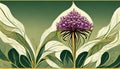 Art Deco Floral Allium Flower Border