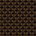 Art deco floral stylized geometric pattern in black and gold Royalty Free Stock Photo