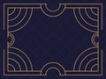 Art deco frame isolated on black background. Vintage linear border. Design a template for invitations, leaflets and greeting cards Royalty Free Stock Photo