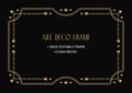 Art deco frame made of golden chain, beads Royalty Free Stock Photo