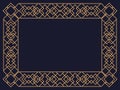 Art deco frame. Vintage linear border. Design a template for invitations, leaflets and greeting cards. The style of the 1920s Royalty Free Stock Photo