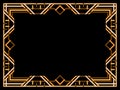 Art deco frame. Vintage linear border. Geometric frame in gold color in line art style with space for text. Design a template for Royalty Free Stock Photo