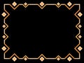 Art deco frame. Vintage linear border. Geometric frame in gold color in line art style with space for text. Design a template for Royalty Free Stock Photo