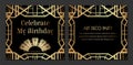 Art Deco Gatsby Invitation Design with Feathers Royalty Free Stock Photo