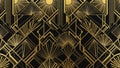 Art Deco Geometric Pattern in Gold and Black Royalty Free Stock Photo