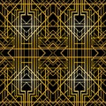 Art deco geometric pattern (1920's style), seamless wallpaper Royalty Free Stock Photo