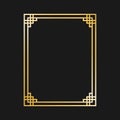 Art deco gold borders and frames. Pattern in the style of the 1920s for your design. Retro style. Isolated. Vector EPS 10