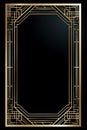 art deco gold frame with black background Royalty Free Stock Photo