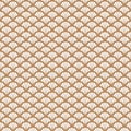 Art deco gold and white fish scale geometric style pattern. Royalty Free Stock Photo