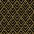 Art Deco Golden Sequin Seamless Pattern. Gatsby Luxury Retro Background