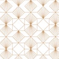 Art deco golden white pattern. Vector art. Royalty Free Stock Photo