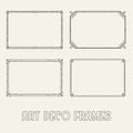 Art Deco Horizontal Black Frames and Borders Set.
