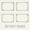 Art Deco Horizontal Black Frames and Borders Set.