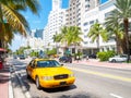 Art Deco hotels and traffic in Miami Beach