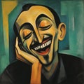 Art Deco-inspired Caricature: Smiling Man In George Rouault\'s Photography Poster