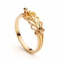 Art Deco Inspired Yellow Gold Ring With Diamonds