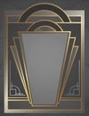 Art Deco Invitation Flyer Poster Art Elegant Gold Silver