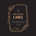 Art deco label modern retro frame vintage vector illustration Royalty Free Stock Photo