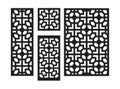 Art deco laser cut pattern. Decorative panel, screen,wall. Vector cnc panels set for laser cutting. Template for