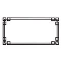 Art deco line border. Modern arabic black frames, decorative lines borders and geometric label frame vector design Royalty Free Stock Photo