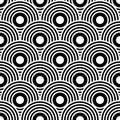 Art Deco motif in seamless geometric pattern. Decorative fish scale texture