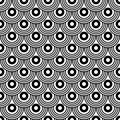 Art Deco motif in seamless geometric pattern. Decorative fish scale texture